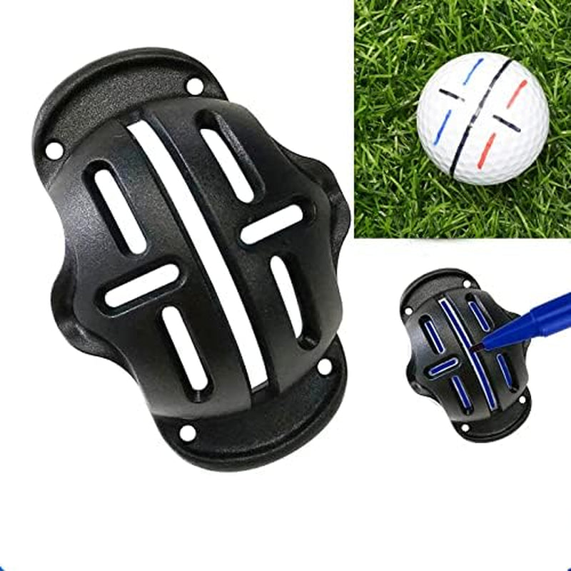 8 Pack Precision Golf Ball Markers, 4 Golf Ball Marking Stencils and 4 Golf Ball Markers, Golf Ball Line Marker Tool, Golf Ball Alignment and Identification Tool