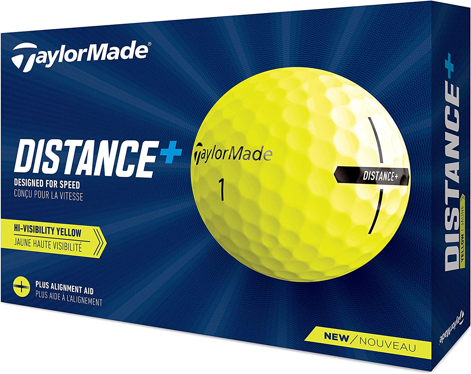 Taylormade Golf Distance+ Golf Balls (Yellow)