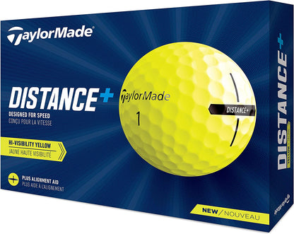Taylormade Golf Distance+ Golf Balls (Yellow)