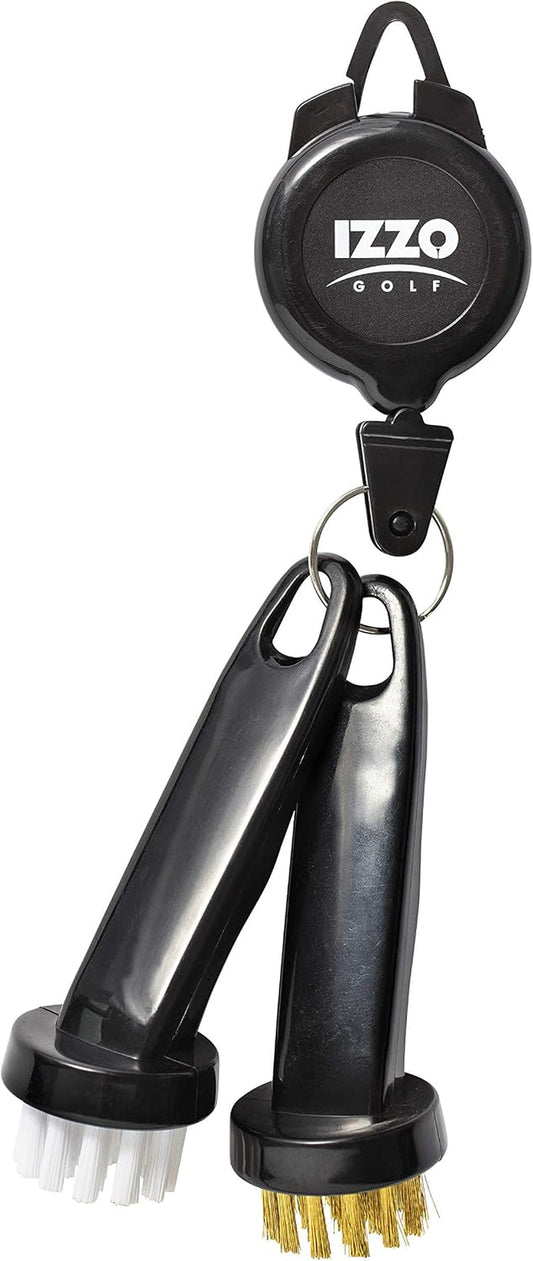 Dual Golf Club Groove Brushes - Includes a Hard and Soft Bristle for Grass, Sand, Dirt, and Mud
