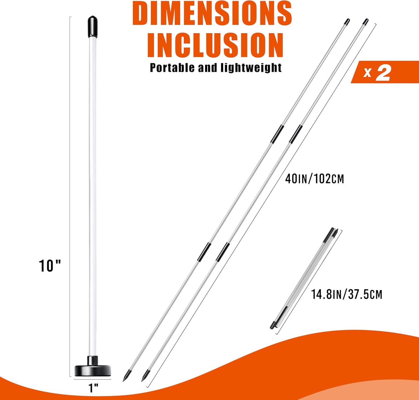 Collapsible Golf Alignment Sticks & Magnetic Alignment Rod, 40" Alignment Sticks, Magnetic Swing Training Aid 