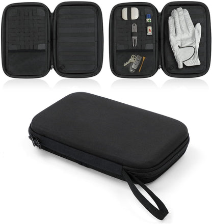 Golf Glove Holder Case, Golf Accessory Case with Detachable Golf Glove Shaper, Portable Golf Hard Case Waterproof for Golf Essentials, Balls, Markers, Tees