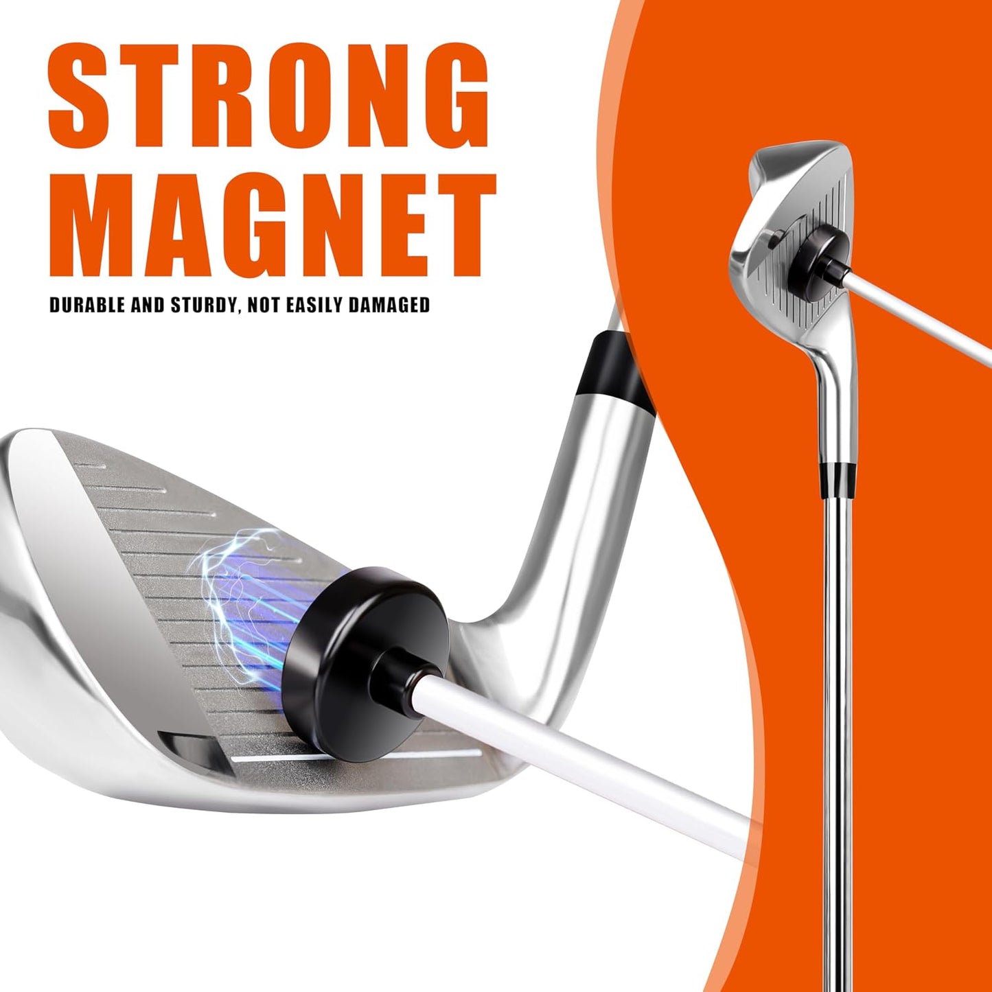 Collapsible Golf Alignment Sticks & Magnetic Alignment Rod, 40" Alignment Sticks, Magnetic Swing Training Aid 