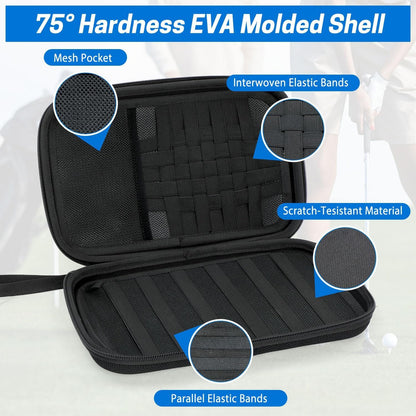Golf Glove Holder Case, Golf Accessory Case with Detachable Golf Glove Shaper, Portable Golf Hard Case Waterproof for Golf Essentials, Balls, Markers, Tees