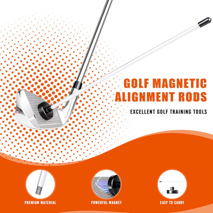 Collapsible Golf Alignment Sticks & Magnetic Alignment Rod, 40" Alignment Sticks, Magnetic Swing Training Aid 