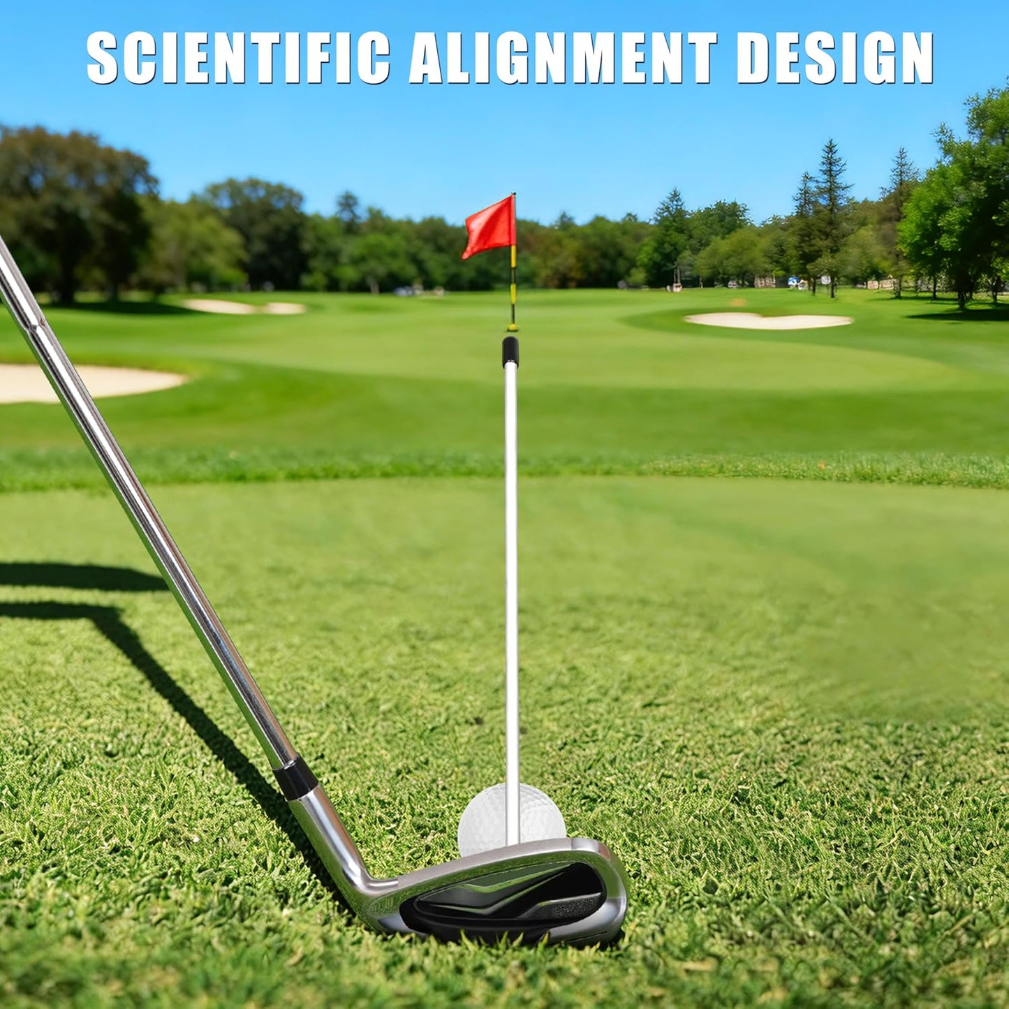 Collapsible Golf Alignment Sticks & Magnetic Alignment Rod, 40" Alignment Sticks, Magnetic Swing Training Aid 