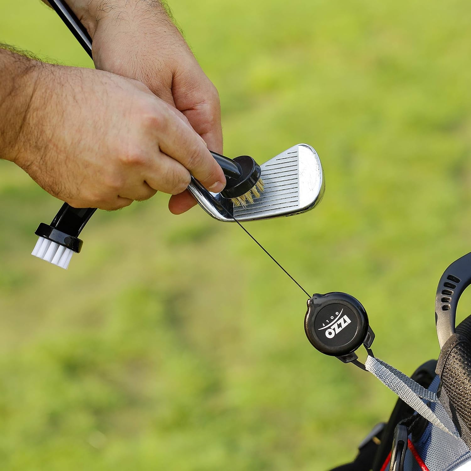 Dual Golf Club Groove Brushes - Includes a Hard and Soft Bristle for Grass, Sand, Dirt, and Mud