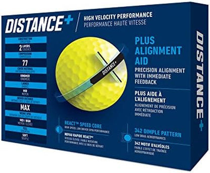 Taylormade Golf Distance+ Golf Balls (Yellow)