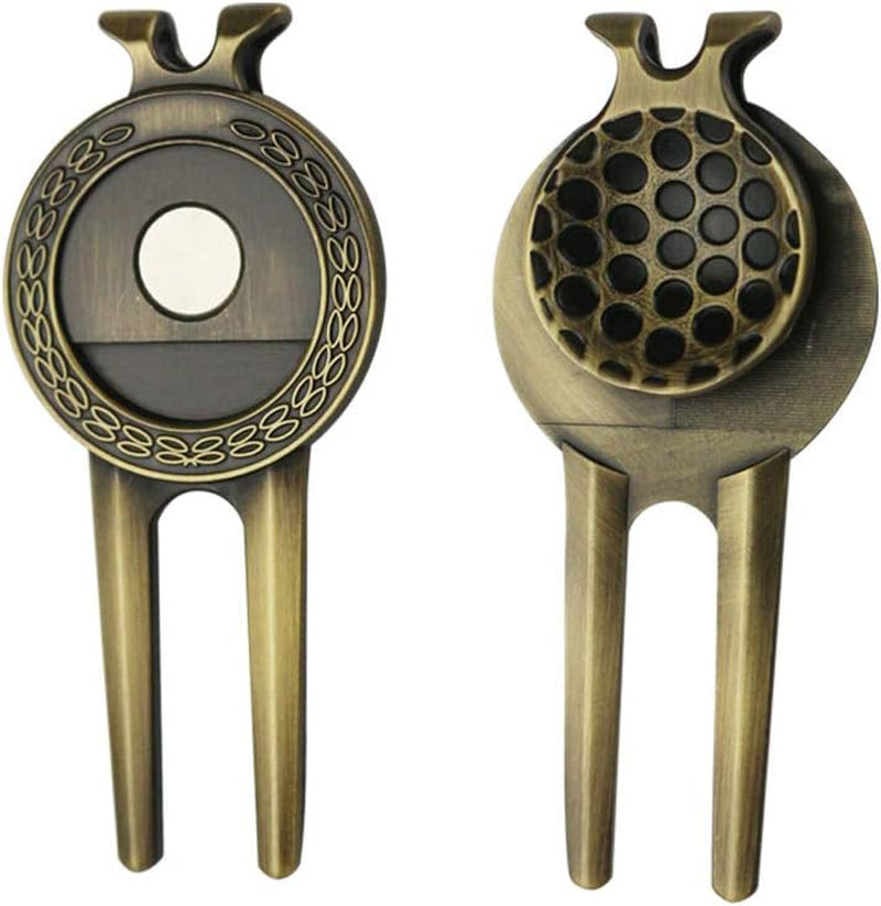 Golf Divot Repair Tool with Magnetic Skull Ball Marker