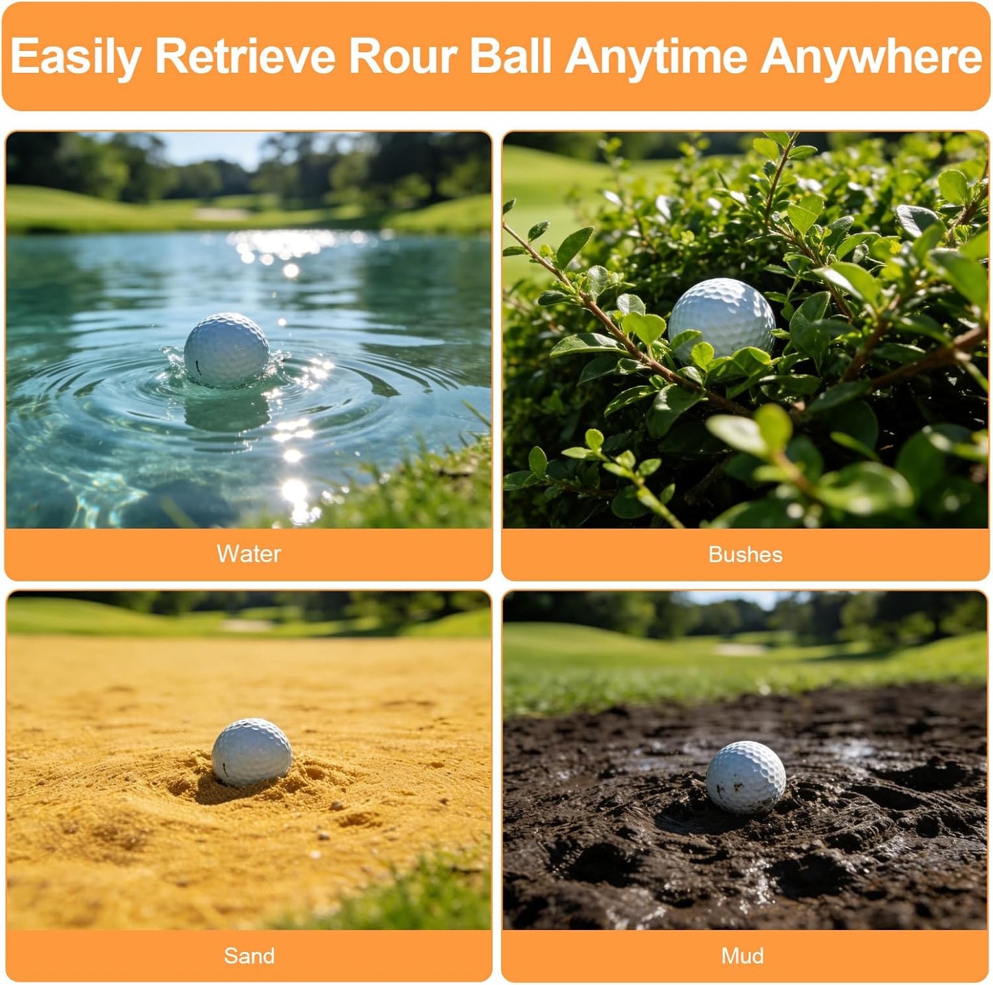 Golf Ball Retriever, Telescopic, 9Ft, for Water & Golf Course 