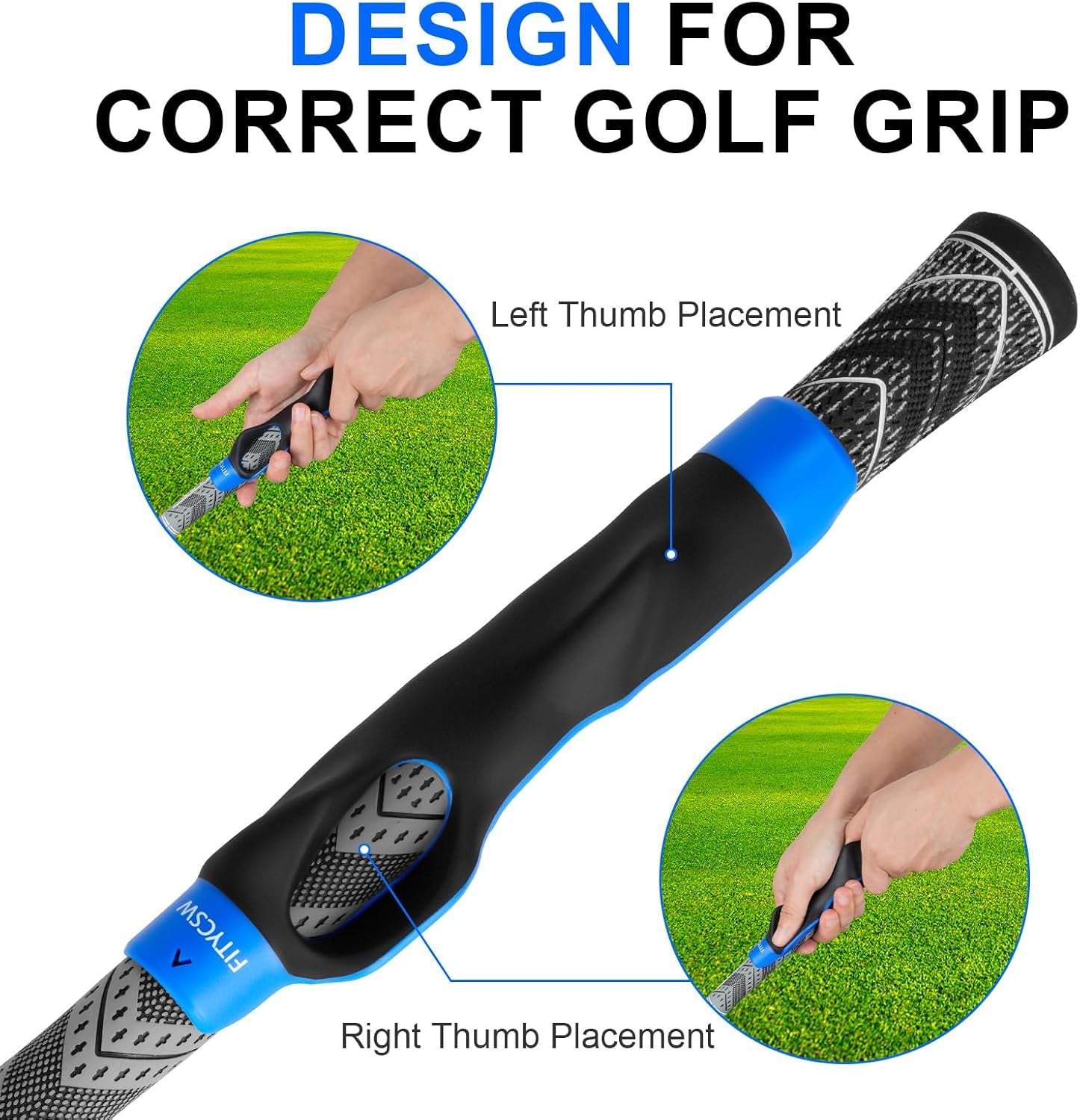 Golf Grip Trainer to Improve Hand Positioning (For right handed golfers)